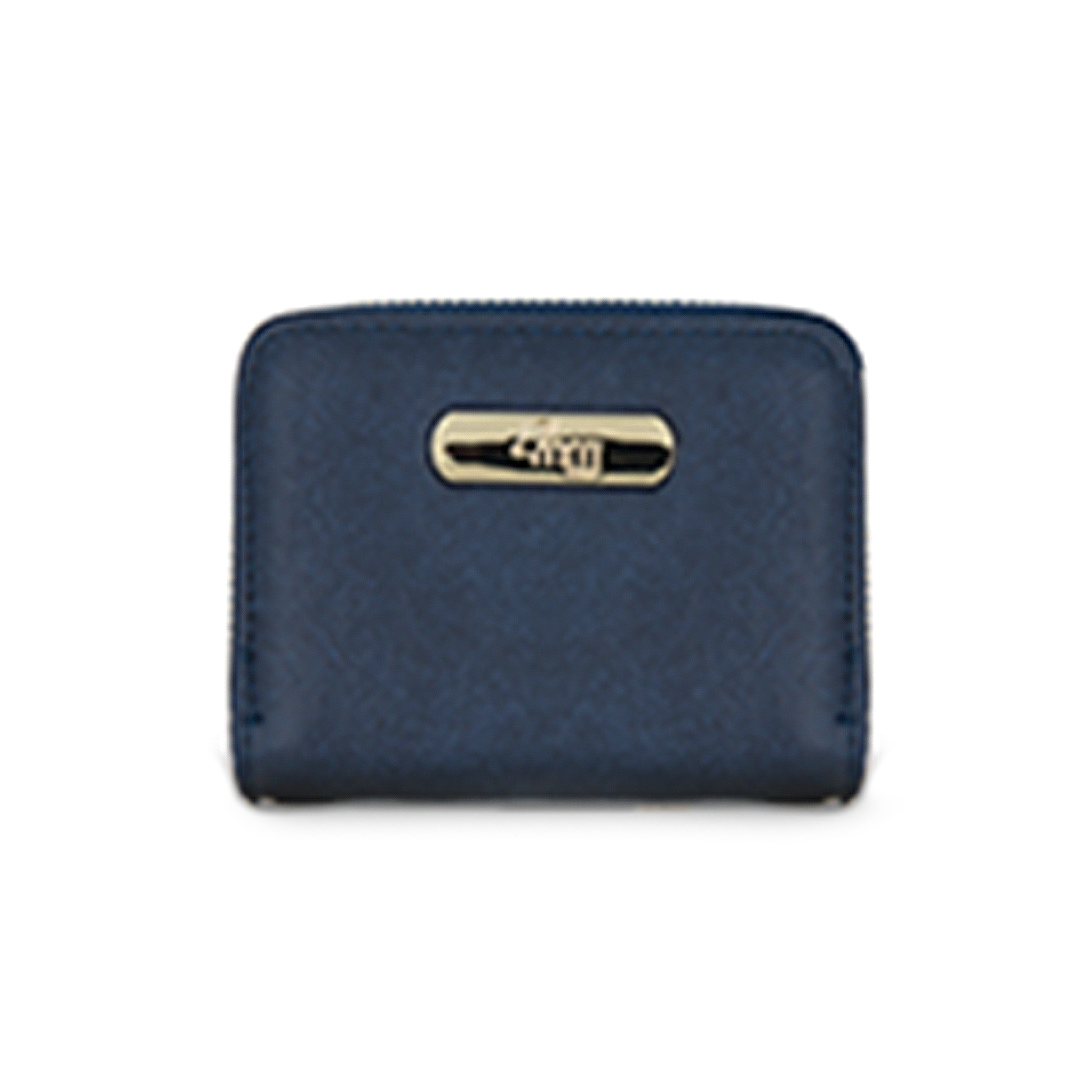 Monedero para mujer Dulce color azul corrugado