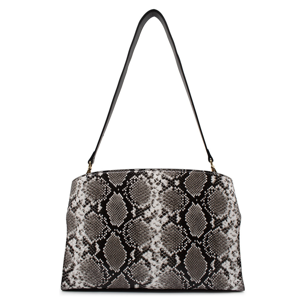 Bolsa para mujer Kenia color blanco y negro víbora
