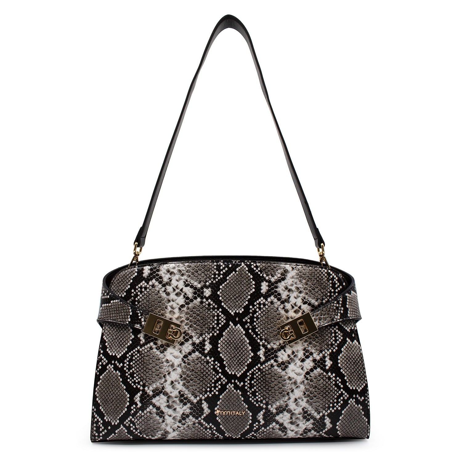Bolsa para mujer Kenia color blanco y negro víbora