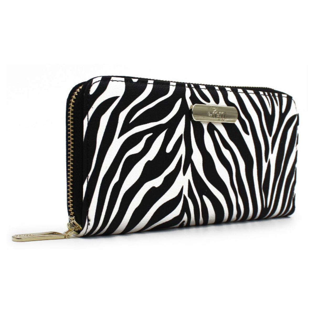 Cartera para mujer Mireya color blanco y negro cebra