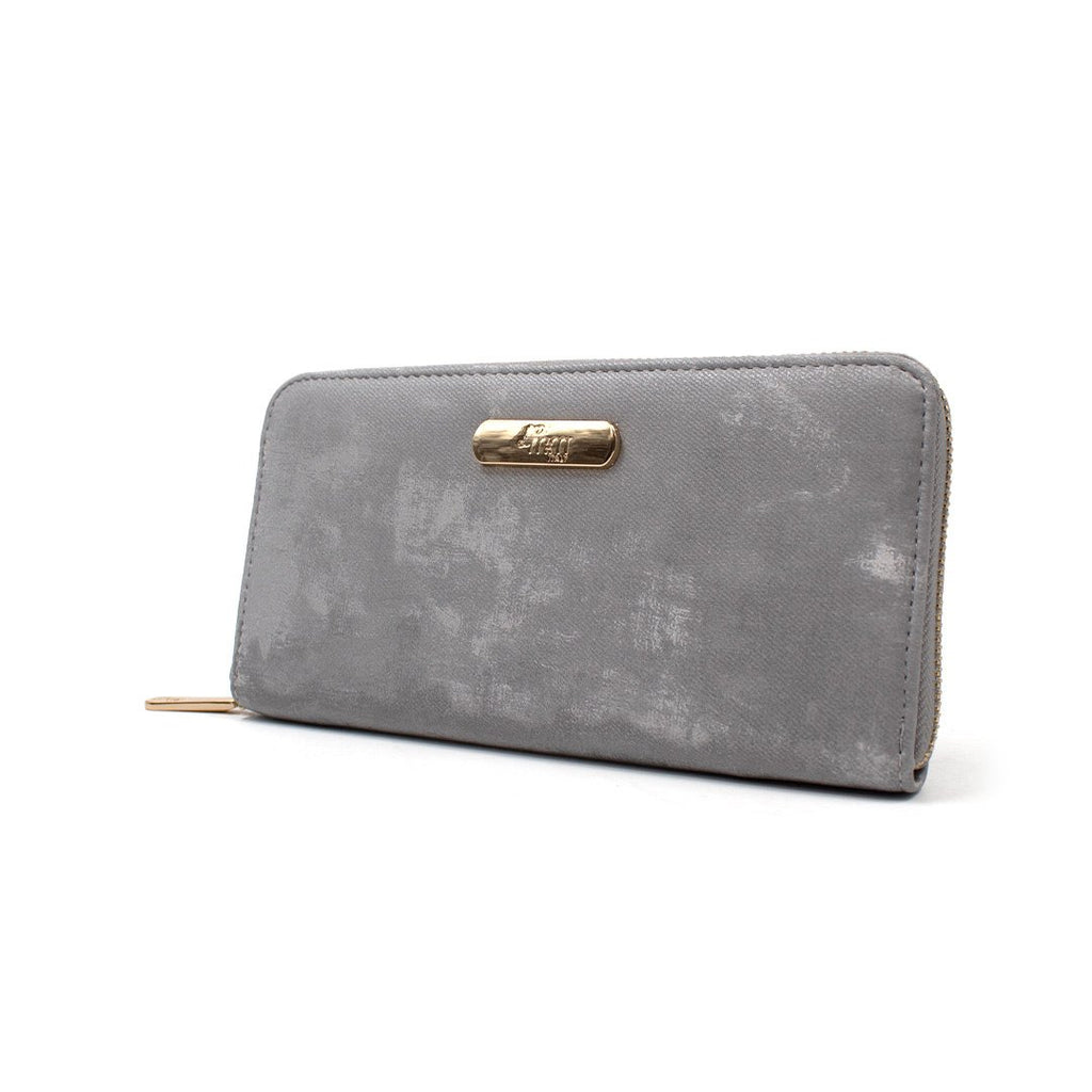 Cartera para mujer Mireya color plateado gamuza