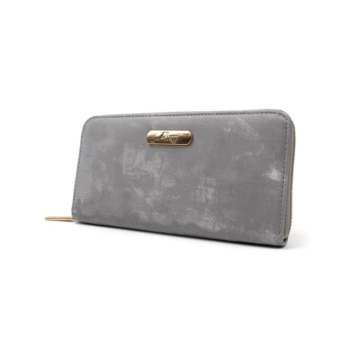 Cartera para mujer Mireya color plateado gamuza