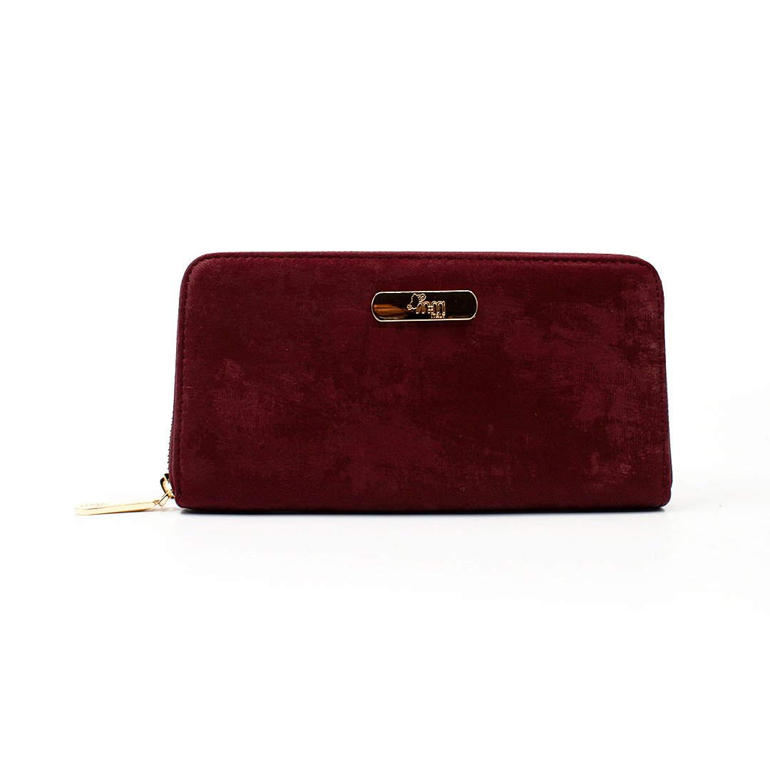 Cartera para mujer Mireya color vino gamuza