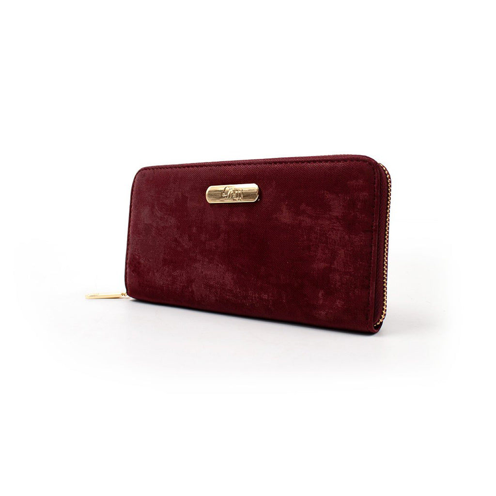 Cartera para mujer Mireya color vino gamuza