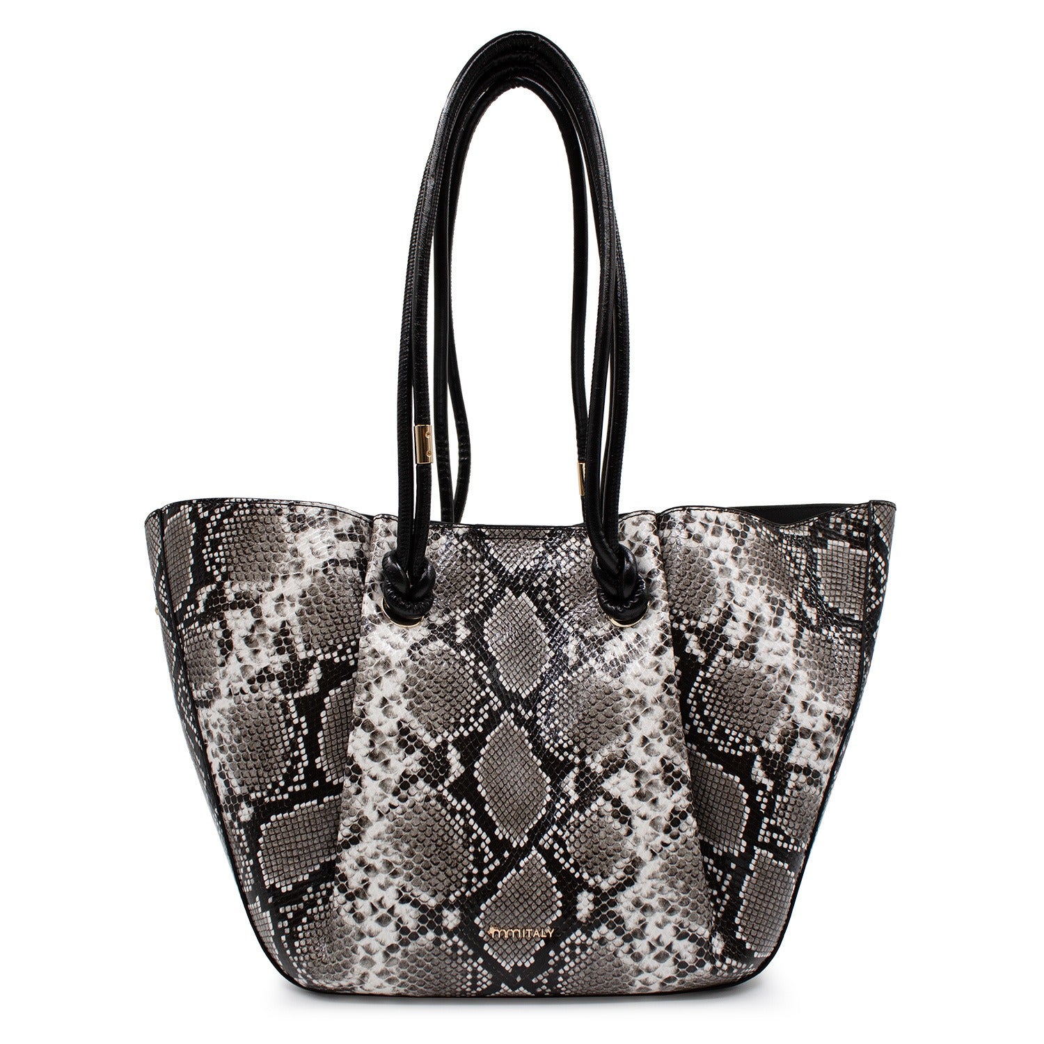 Bolsa para mujer Tánger color blanco y negro víbora