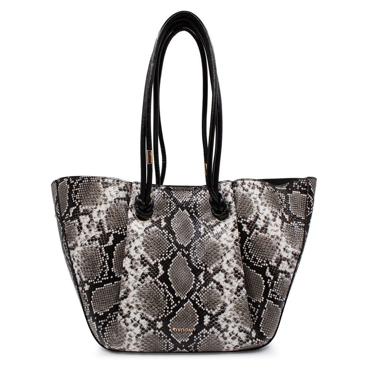 Bolsa para mujer Tánger color blanco y negro víbora