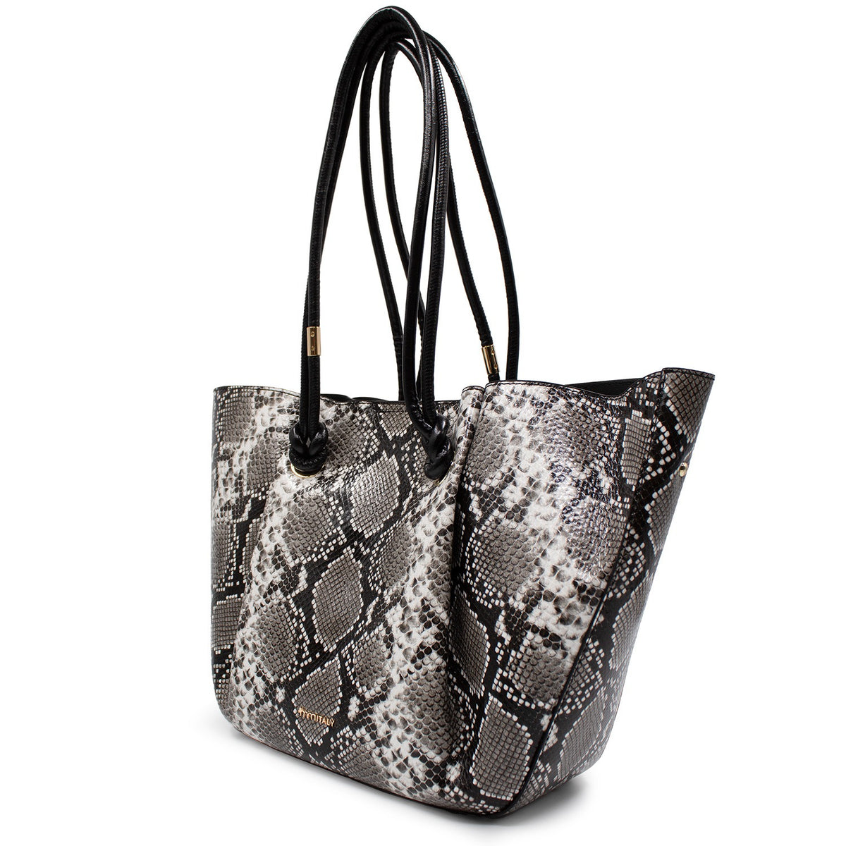 Bolsa para mujer Tánger color blanco y negro víbora